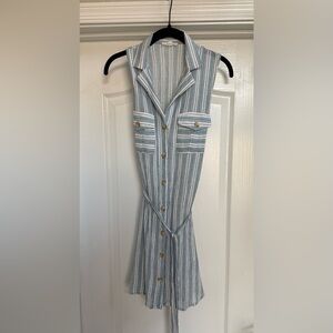 Mine Blue and White Striped Dress